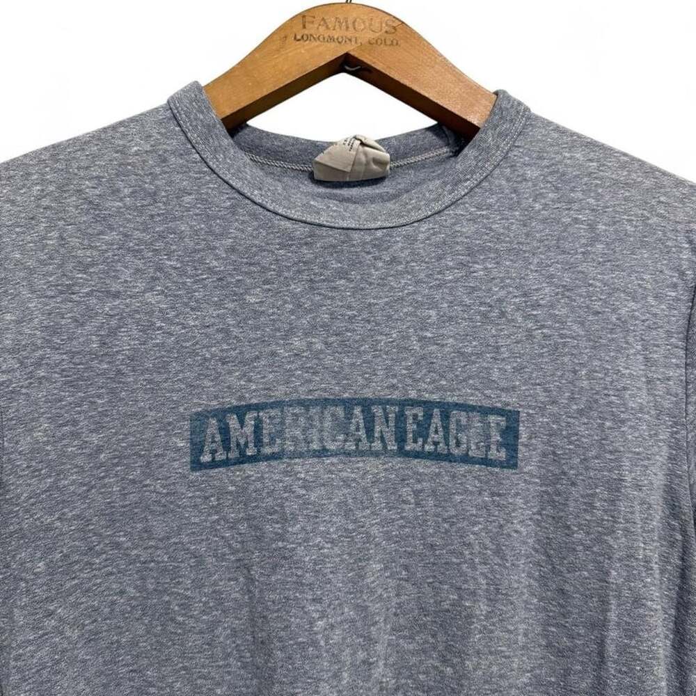 American Eagle Vintage T-Shirt Size XS Heather Grey Collegiate Logo Tee